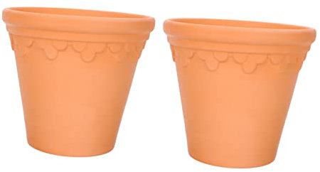 Toyvian 2piezas Palangana De Roja Maceta De Barro Macetas Pequeñas De Decorativa De Barro para Flores De Jardín
