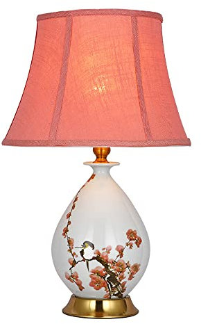 ASYHONG Lámpara de Mesa de cerámica de Flor de Ciruela Tradicional China lámpara de Mesa de cerámica de Estilo chinoaserie KeYJ