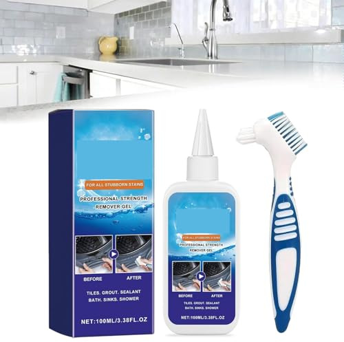 Household Stain Removing Gel, Washing Machine Cleaner for Washing Grout, 2025 New 100ml Grout Cleaner, Tile, Refrigerator, Windows, Bathroom, Kitchen Sink Stain