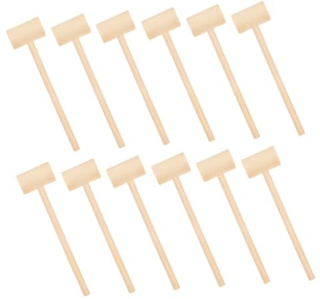 SUPVOX 24pcs Mini Wooden Chocolate Mallet Solid Wood Small Hammer for Cracking Chocolate Craft Tool with Rounded Edges DIY Party Game Accessory and Decorative