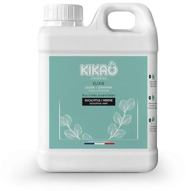 KIKAO - Elixir Sauna & hammam Eucalyptus/Menthe - Aux huiles essentielles d'eucalyptus - arôme pour Sauna - Relaxation - Aromathérapie (1 kg)