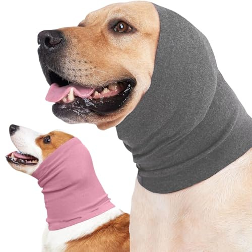 2 Stück Ohrenschutz Hund, Beruhigende Ohrenschützer für Hunde, Gehörschutz für Hunde, Warmer Hals und Ohren des Hundes, Waschbare Ohrenschützer Hund (M)