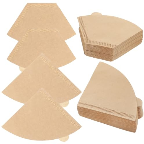 BIUDECO 200 pièces Filtres à Café Papier Cône Jetables Filtre Entonnoir Papier Naturel Biodegradable Lot Pratique pour Café Filtré à Usage Unique