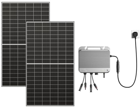 Zendure 1300W Balkonkraftwerk - Balkonkraftwerk 800W komplett Steckdose - Neuester 800 Watt Wechselrichter - Solaranlage Komplettset - 515W x 2 Bifaziale Solarmodule