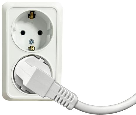 Doppelstecker für Steckdose Stromverteiler für Küche Schlafzimmer Wohnzimmer, Weiß 1Stück