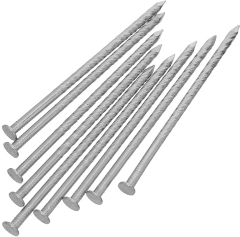 TOPBATHY Lot de 20 Piquets Métalliques en Acier Inoxydable 304, 12,7 Cm Spirale Fileté, Agrafes de Sol pour Gazon Artificiel et Toile de Paillage, Fixation Solide pour Jardin et