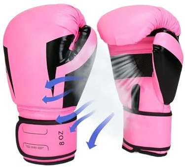Guanti da boxe per uomini e donne, guanti protettivi in PU traspiranti ad assorbimento degli urti, guanti da allenamento per borsa da colpo, per donne, uomini, adolescenti, boxe, kickboxing, MMA per