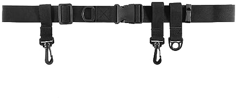 Generic Multifunktionellt Justerbart 31-58 Midjebälte med Krokar och D-ring för Fisketillbehör Slitstark Nylon