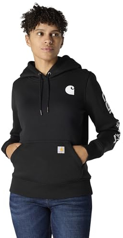 Carhartt, Felpa Relaxed Fit, media pesantezza Donna, Nero, M