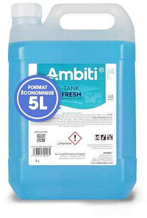 Ambiti | Tank Fresh | Aditivo para Depósito Aguas Grises | Elimina Olores y Sedimentos en Duchas, Fregaderos y Desagües de Autocaravanas y Campers | Fragancia Piña Colada (5L)