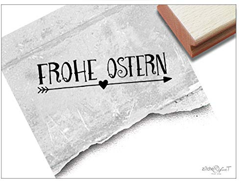Stempel Osterstempel Frohe Ostern - Textstempel zum Osterfest, für Karten Geschenkanhänger Geschenk Osterdeko Scrapbook - zAcheR-fineT