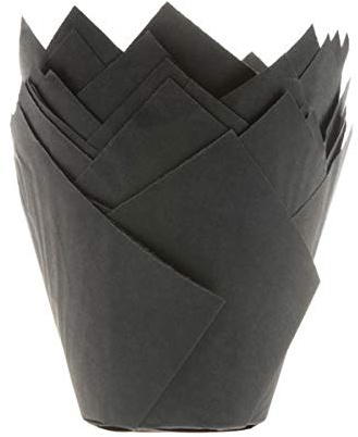 House of Marie Muffinförmchen Tulpe, Schwarz, 36 Stück
