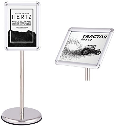 GIANTEX Infoständer Höhenverstellbar, Informationsständer DIN A4, Aufsteller Infoständer drehbar, Plakatständer Präsentationsständer Werbeständer Kundenstopper aus Metall (1, Silber) | Drehbarer & schwenkbarer Plakatständer Präsentationsständer Werbeständer Kundenstopper (A4, Silber)