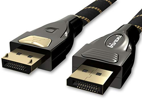 bivani 8K Premium 3 Meter DisplayPort DP 1.4 Kabel - 32,4 Gbps - 8K@60HZ / 4K@120HZ - 7680 x 4320 60 Hz / 3840 x 2160 120 Hz / 1920 x 1200 240 Hz - HBR3, DSC 1.2, HDR10, HDCP 2.2, Elite Series - 3M