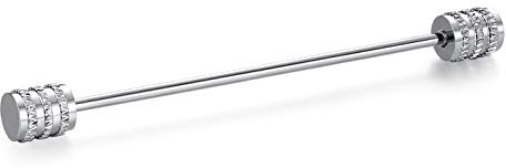 HONEY BEAR 1 Stück/3er Set Herren kragennadel Anzug Hemd Kragenstift Kragen Pins Bar Krawattenknoten Bar Edelstahl für Hochzeit Geschenk,Kegel Silber,MEHRWEG (Zylindrisch Silber)