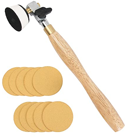 O'SKOOL Bowl Sander with Dual Bearing Head and 50mm Foam Hook,Schüsselschleifer mit drehbarem Spindelkopf,50mm-Schleifscheiben für Holz Drechseln und Schalen