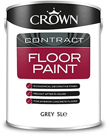 Crown Grey Contract Floor Paint Interior Concrete Floor Hardwearing Quick Dry 5L