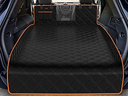 iBuddy Wasserdichte Hunde-Cargo-Auskleidung für große SUVs mit dickem Netzfenster, strapazierfähig, kratzfest, mit Stoßstangenschutz, rutschfest, waschbar, Größe XL