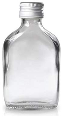 Glass Bottles 50ml Flask Miniature Wedding Favour Zam Zam Flask Mini Gift with Silver Cap (100)
