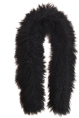 Facchini Lammfelle Tibetlamm Schal Farbe schwarz, Größe 160cm