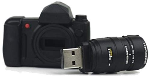 Ulticool - Cámara con Lente de Fotos 16 GB - Camera with Lens - Memoria Almacenamiento de Datos – USB Flash Pen Drive Memory Stick - Negro