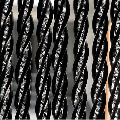 Trente Fliegenvorhang Verschiedene Größen und Farben, Balkontür Fliegengitter, Insektenschutz Luxe, Fliegenvorhang Schwarz 120 x 250 cm