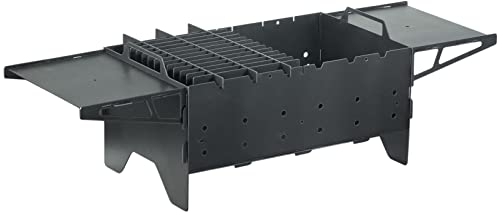 4BIG.fun Mangal - Barbecue a carbonella per 6 spiedini, pieghevole, 2 mm, in acciaio, da tavolo, da balcone, da campeggio, da campeggio, da viaggio