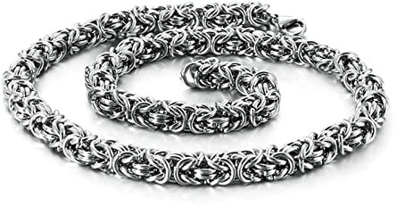 ANAZOZ Kette für Anhänger Edelstahl 70 cm, Halskette Herren Hip Hop Königskette 8mm Breit Silber