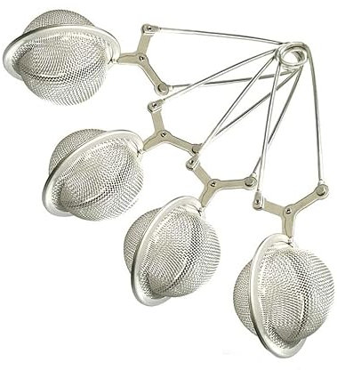 Lot de 4 passoires à thé en acier inoxydable - Cuillère à thé - Feuilles - Herbes - Filtre à boule à presser