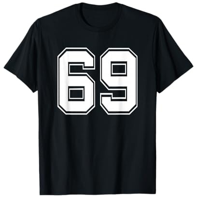 Nummer 69 T-Shirt Baseball Fußball Fußball Geburtstag Artikel T-Shirt