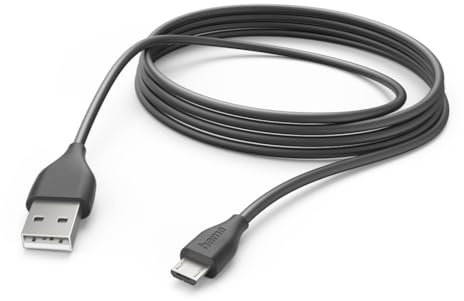 Hama Ladekabel USB A auf Micro USB, 3m (Schnellladung, Handy Ladekabel, Datenkabel, USB Kabel, Handykabel, Ladekabel USB Typ A, Micro-USB, maximal kompatibel) schwarz