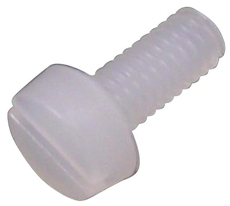 TRNSE-1207-M3-12 Gewindestifte mit Schlitz, Käse, M3 x 12 mm, Kunststoff-Schrauben, 100 Stück
