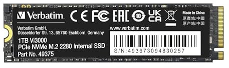 Verbatim Vi3000 PCIe NVMe M.2 SSD 1TB