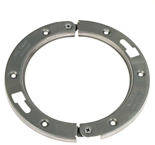 The Clam 2-Piece Toilet Flange Repair Kit, Fits 4 Drain Pipe, Easy Install, Corrosion Resistant Stainless Steel Finish, Fitted for 1/4 Inch and 5/16 Inch Closet Bolts