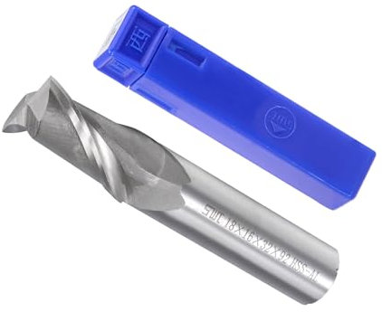 CoCud 2-Flute Spiral End Mill Bits, 18mm Diameter 32mm Length, High Speed Steel Straight Milling Cutter with Storage Case- (Applications: for Plywood Hardwood Plastic),