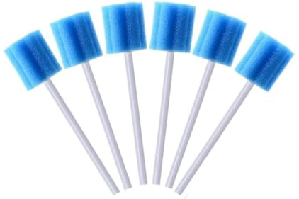 100 Stück Tragbare Mundschwamm,Mundpflege Schwamm,Mundschwämme Dental Tupfer,Mundschwamm Steriler Wattestäbchen,Mundpflegestäbchen für Reinigung Zahnkliniken (Blau)