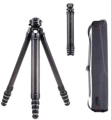 Falcam TreeRoot 61 F38 Pro Trípode de Viaje de Bloqueo rápido, con Cabeza de Bola de amortiguación de 360 Grados, Capacidad de Carga de 5 kg/11 Libras, trípode de Fibra de Carbono con Tornillo de 1