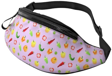 Sac banane à bandoulière pour homme et femme – Motif légumes et poivrons