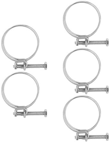 Risegun Double Wire Hose Clamp Double Wire Hose Clamp, 5PCS Adjustable Stainless Steel Wire Tube Clip for Industrial and Domestic Use, 59-65mm Size