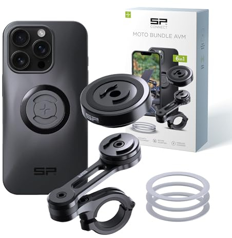 SP CONNECT Moto Bundle mit Anti Vibration Module | SPC+ | kompatibel mit iPhone 16 Pro | Handyhalter für Motorrad Bike Moped Roller | Gadget Halterung für Navi