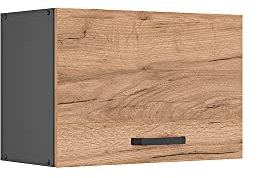 Raul Flacher Hängeschrank Gold Power Eiche/Anthrazit 60 cm, modernes Design mit geräumigem Stauraum für die Badezimmer-Organisation