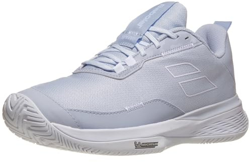 Babolat, SFX Evo AC W Scarpe da Tennis, Taglia 43, Blu/Bianco, Comfort Ottimali, Tenuta e Fluidità per Giocatori Avanzati, Adatto a Tutte Le Superfici Donna, EU