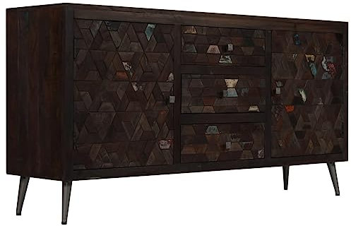 HEFZGDB Sideboard Altholz Massiv 160x40x80 cm Beistellschrank Küche Barschrank Küchenschränke Vorratsschrank Küche für Speisesaal Küche Wohnstube Café