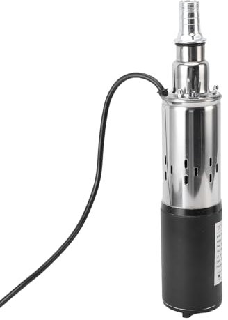Cuifati 12V DC Deep Well Submersible Pump, 30 Meters Head, Stainless Steel Water Pumps 23 Ft Power Cord for Garden Home Watering and Farmland Irrigation