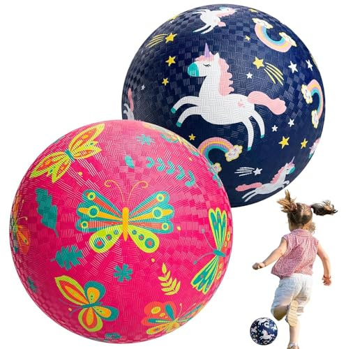 U&C Planet Spielbälle 15cm, 21.5 cm mit Luftpumpe für Kinder ab 3 Jahre | Weiche Gummi-Bälle Dodgeball & Handball für Innen- und Außenbereich Geburtstagsgeschenk für Jungen & Mädchen
