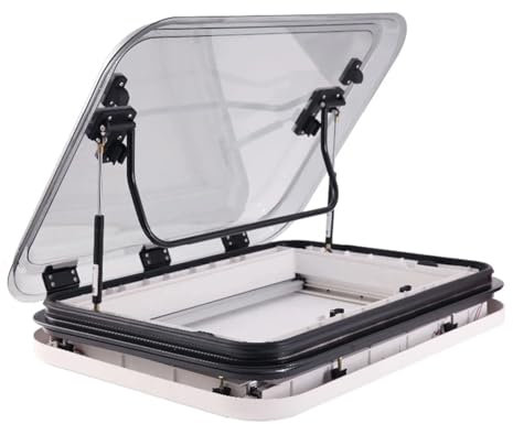 Wohnmobildach Dachventilator, Große Caravan RV Dachfenster Dachlüftung Luke 3-Größe mit LED-Lichtausschnitt for Camper Wohnmobil(800x500mm)
