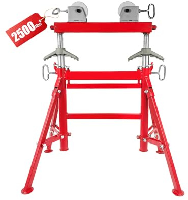 ALWALKEE Pipe Stand with Roller, 2500LB Capacity, Height Adjustable 29-43 Inch, for 2-36 Inch Pipes, Welding & Fabrication