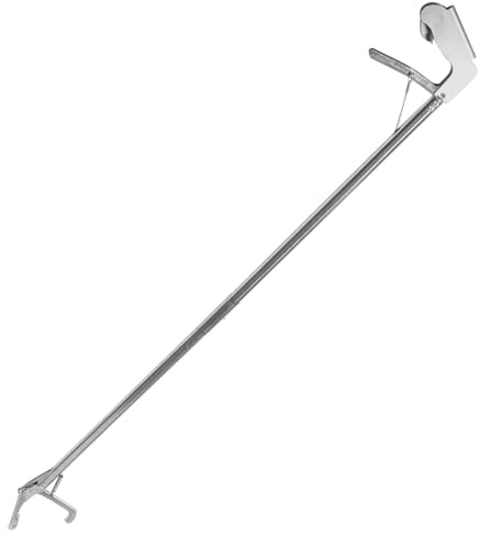 TOYZFRIENDY Stainless Steel Snake Catcher Clip with Lockable Foldable Handle, 1.2m Anti-slip Snake Grabber Tool for Reptile Handling and Safe Animal Capture in Garden and Zoo Use