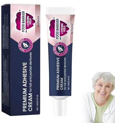 Adhesivo para prótesis dentales Secure, extra fuerte, adhesivo para dentaduras postizas para prótesis dentales rápida, todo el día para dentaduras superiores o parciales (1 unidad)