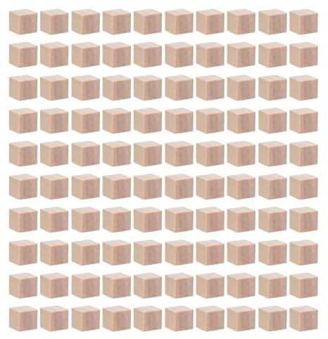 MOLUCKFU 240stücke Quadratische Holzklötze für Bastelarbeiten Große Unbemalte Naturholzwürfel Holzbausteine zum Bemalen Stapeln für DIY-projekte Babypartys und Schulbedarf